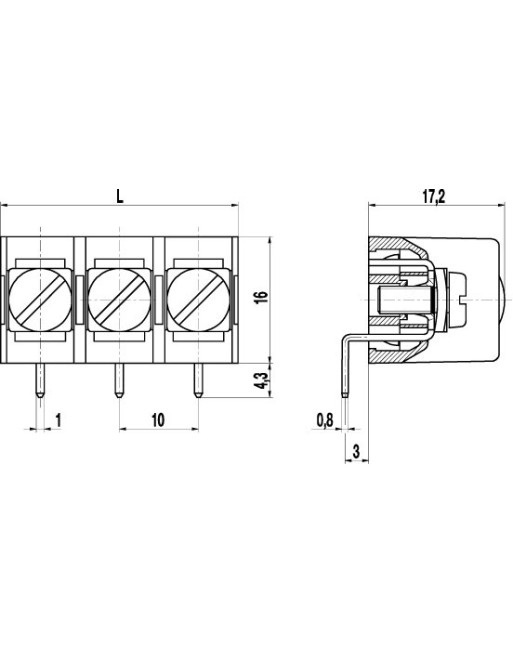 983W Barrier Strip Connector